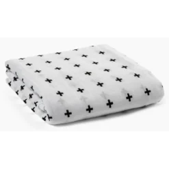 Modern Burlap Swiss Cross Muslin Swaddle
