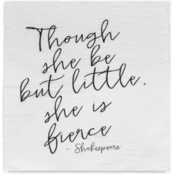 Modern Burlap Though She Be Little Muslin Swaddle Swaddles + Blankets