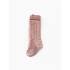 Little Stocking Co Blush Cable Knit Tights