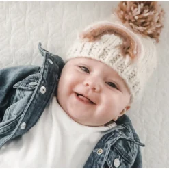 Huggalugs Mauve Rainbow Knit Beanie Knits