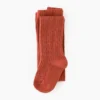 Little Stocking Co Rust Cable Knit Tights