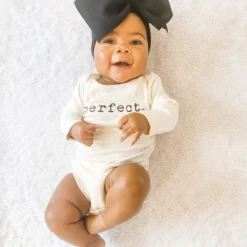 Tenth + Pine Perfect Black + Natural Organic Long Sleeve Onesie Bodysuits