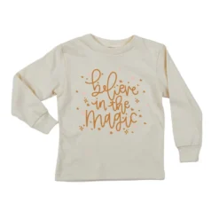House Of Luna Believe In The Magic Long Sleeve Natural Organic Tee Graphic Tees
