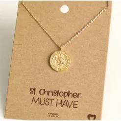 Fame Accessories Mini Saint Christopher Pendant Necklace Necklaces