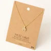 Fame Accessories Mini Smiley Face Jewel Pendant Necklace Necklaces