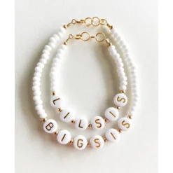 Little Lunds Co Big Sis White Stone Bracelet