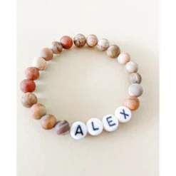 Little Lunds Co Jewelry Custom Name Gender Neutral Stone Bracelet