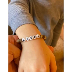 Little Lunds Co Jewelry Custom Name Gender Neutral Stone Bracelet