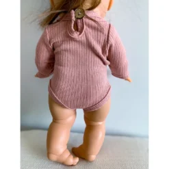 Dolls + Plushies Dusty Pink Minikane Long Sleeve Romper