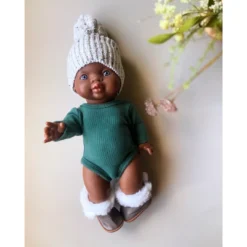 Dolls + Plushies Emerald Minikane Long Sleeve Romper