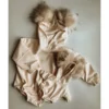Minikane Cream Pom Pom Long Sleeve Romper