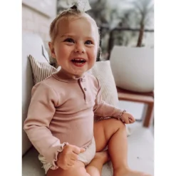 Minikane Mauve Ruffle Long Sleeve Tops