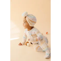 Sleepers Sunset Stripe Bamboo Zip Sleeper + Ruffles - Arrows & Bow X Joss + J