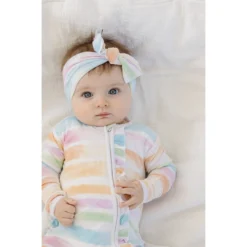 Sleepers Sunset Stripe Bamboo Zip Sleeper + Ruffles - Arrows & Bow X Joss + J