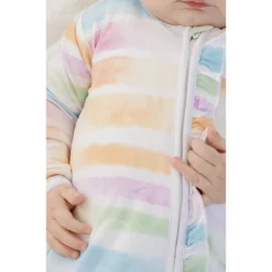 Sleepers Sunset Stripe Bamboo Zip Sleeper + Ruffles - Arrows & Bow X Joss + J