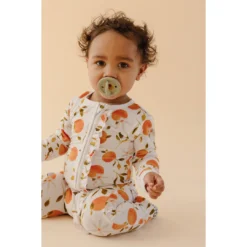 Orange Blossom Bamboo Zip Sleeper + Ruffles - Arrows & Bow X Joss + J Sleepers