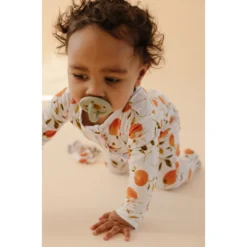 Orange Blossom Bamboo Zip Sleeper + Ruffles - Arrows & Bow X Joss + J Sleepers