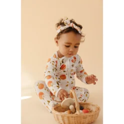 Orange Blossom Bamboo Zip Sleeper + Ruffles - Arrows & Bow X Joss + J Sleepers