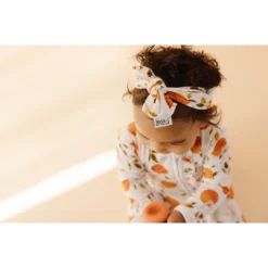 Orange Blossom Bamboo Zip Sleeper + Ruffles - Arrows & Bow X Joss + J Sleepers
