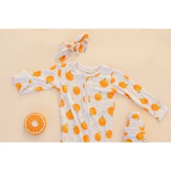 Sleepers Oranges Bamboo Zip Sleeper + Ruffles - Arrows & Bow X Joss + J
