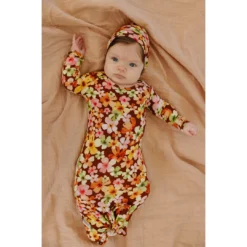 Liberty Floral Bamboo Knotted Gown - Arrows & Bow X Joss + J Preemie + Newborn
