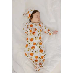 Orange Blossom Bamboo Knotted Gown - Arrows & Bow X Joss + J Preemie + Newborn