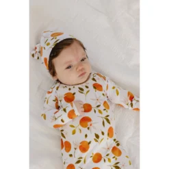 Orange Blossom Bamboo Knotted Gown - Arrows & Bow X Joss + J Preemie + Newborn