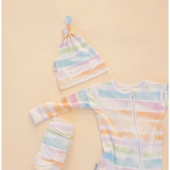 Sunset Stripes Bamboo Knotted Infant Beanie - Arrows & Bow X Joss + J