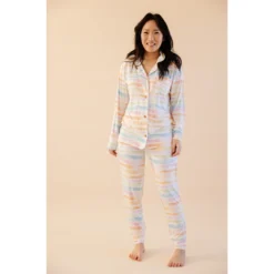 Sunset Stripes Bamboo Women's Luxe Lounge Set - Arrows & Bow X Joss + J 9 Sunset Stripes Bamboo Women's Luxe Lounge Set - Arrows & Bow X Joss + J