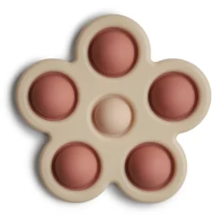 Mushie Rose + Blush + Shifting Sand Flower Press Toy Toys