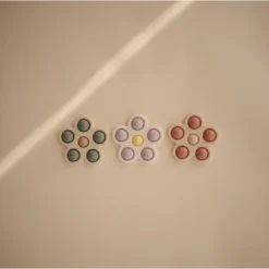 Mushie Rose + Blush + Shifting Sand Flower Press Toy Toys