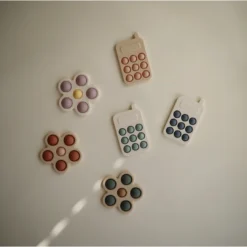 Mushie Rose + Blush + Shifting Sand Flower Press Toy Toys