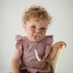 Frigg Peony Color Block Daisy Natural Pacifier Pacifier Goods