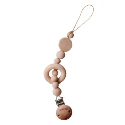 Mushie Pacifier Goods Sunny Wooden Rattle Pacifier Clip