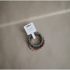 Mushie Toys Dried Thyme + Berry + Natural Flower Teething Bracelet Set