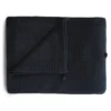 Mushie Swaddles + Blankets Dark Navy Knitted Textured Dots Blanket