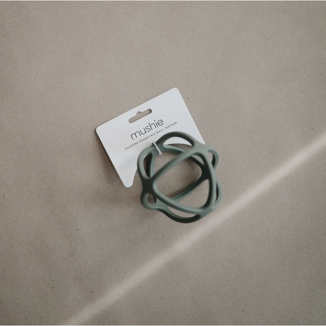 Mushie Dove Gray Ball Teether Toy 5 Mushie Dove Gray Ball Teether Toy