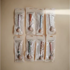 Mushie Pacifier Goods Blush Cleo Pacifier Clip