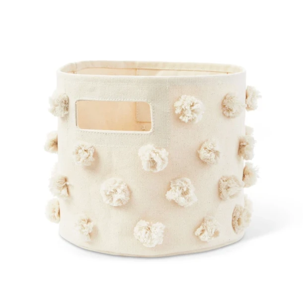 Pehr Decor Natural Pom Pom Pint Basket 3 Pehr Decor Natural Pom Pom Pint Basket