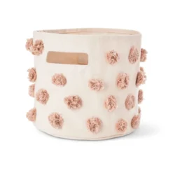 Pehr Rose Pink Pom Pom Pint Basket Decor