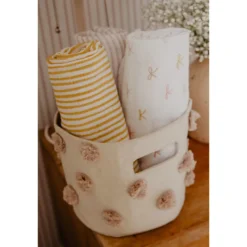 Pehr Rose Pink Pom Pom Mini Basket Decor