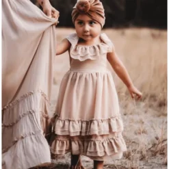 Bailey's Blossoms Dresses Champagne Ruffle Maxi Dress