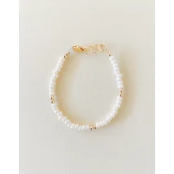 Little Lunds Co Cream + Tiny Gold Bracelet Jewelry
