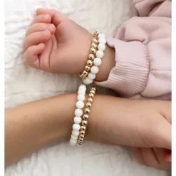 Little Lunds Co White Bubble Stone Bracelet