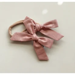 Mae + Skye Old Rose Petite Schoolgirl Bow Nylon Headband Headwear