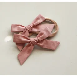 Mae + Skye Headwear Old Rose Petite Schoolgirl Bow Hair Clip