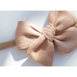 Mae + Skye Headwear Pink Crepe Mini Pinwheel Bow Nylon Headband
