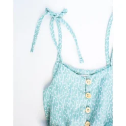 Bailey's Blossoms Mint Tie Strap Ruffle Romper