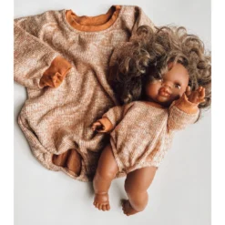 Minikane Overalls + Rompers Copper Long Sleeve Bubble Romper