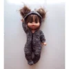 Dark Navy Ribbed Zip Up Minikane Sleeper With Puffs Dolls + Plushies